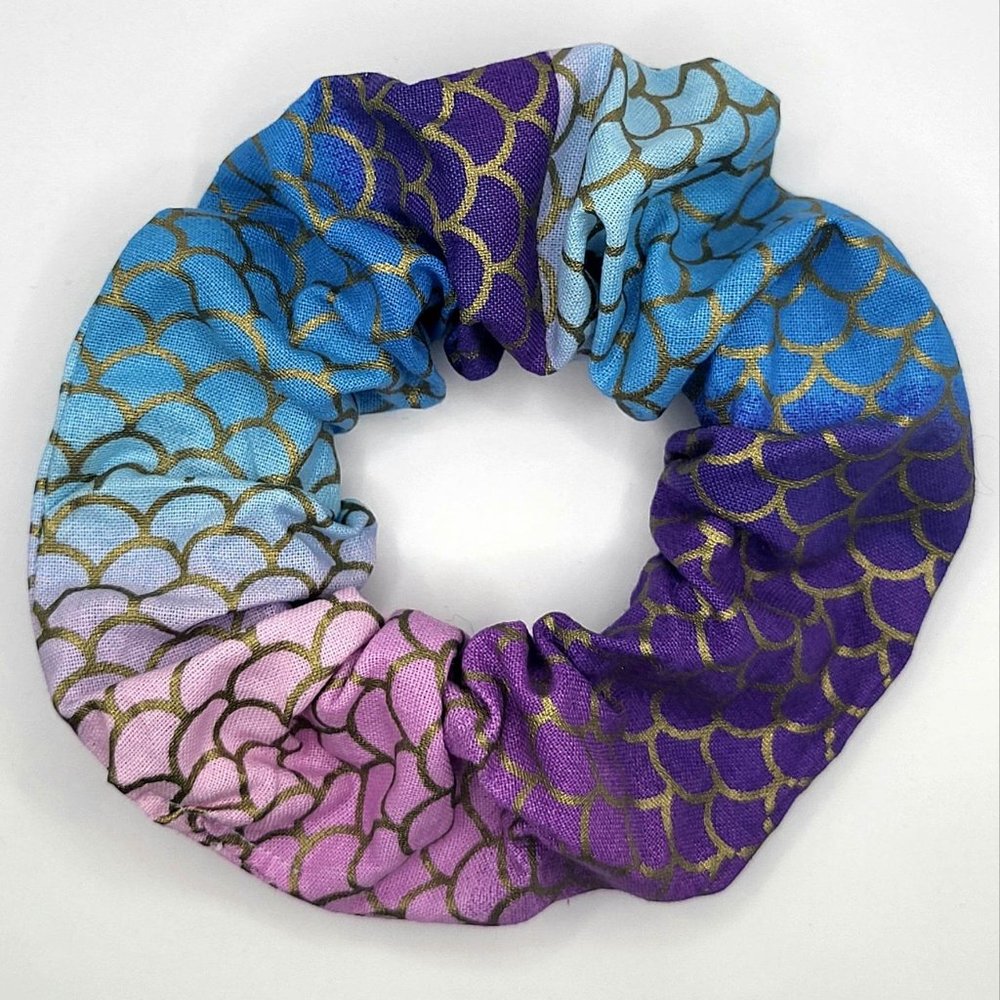 Mermaid Wide Elastic Scrunchie Anti Crease Extra Hold